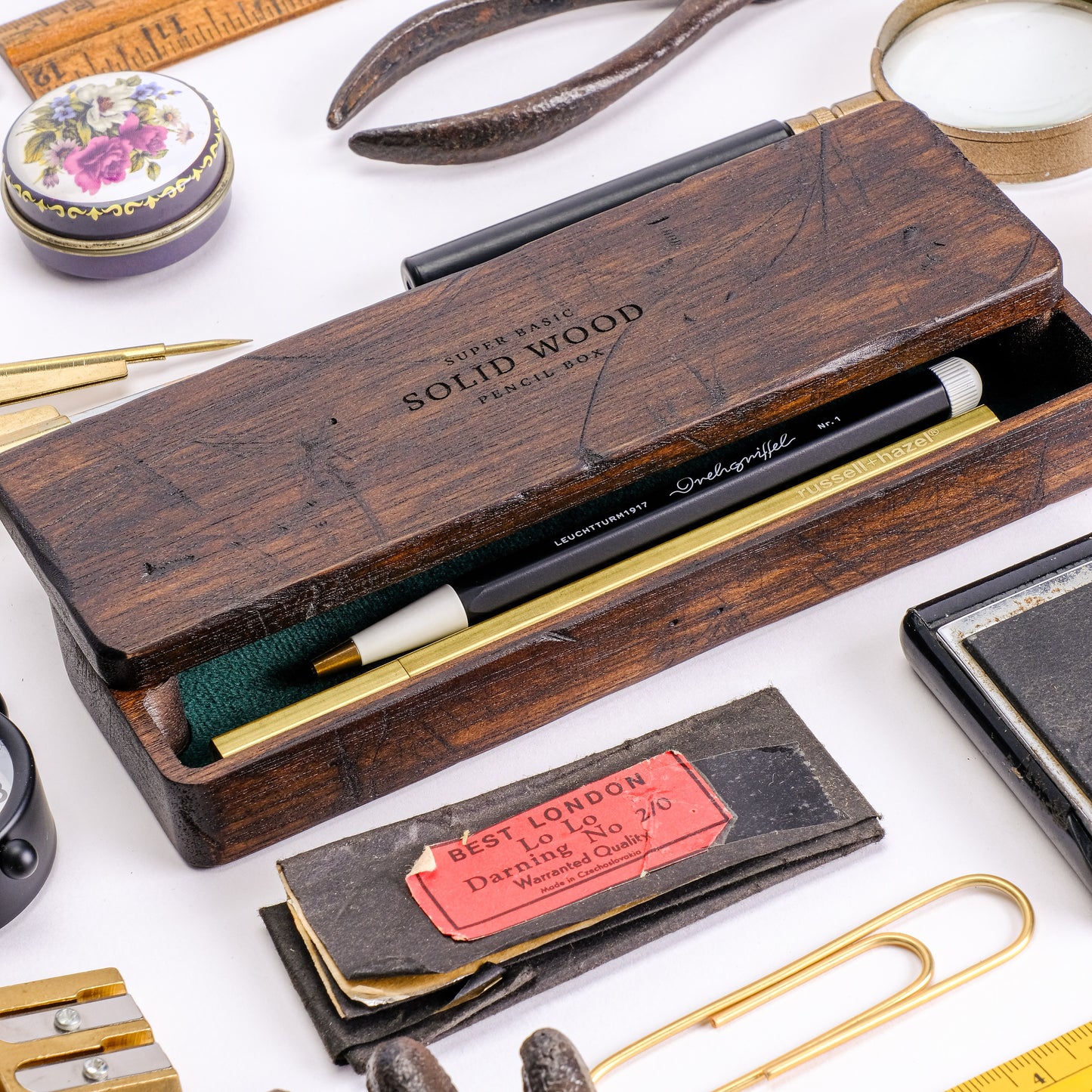 Super Basic Solid Wood Pencil Case (Weathered)