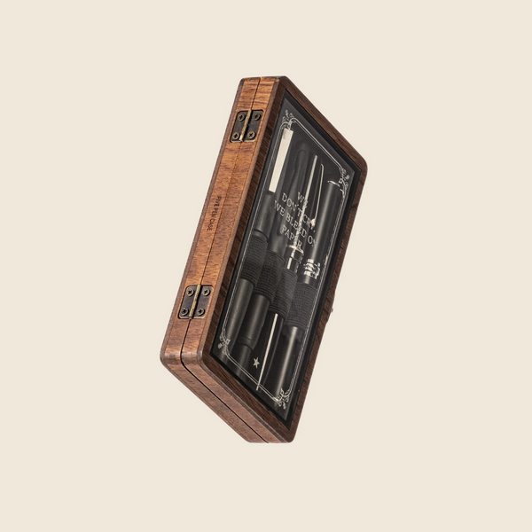5 Pen Display Case Walnut Veneer