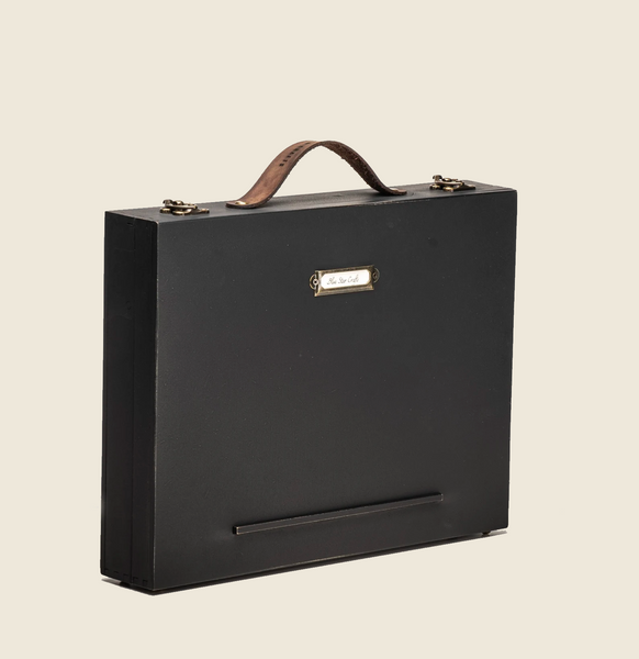 Vintage Briefcase for Writers, made from Black distressed matte painted mdf.